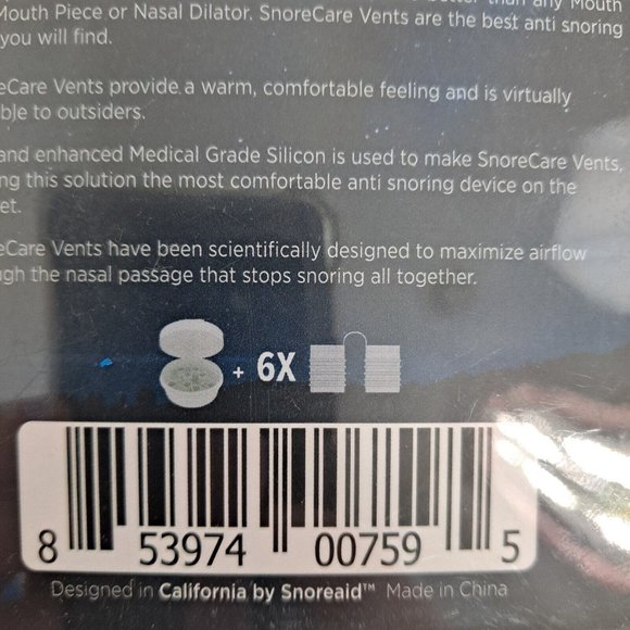 Snore Aid Sleep Help Nasal Passage Air Flow Silicone 6 Piece - Picture 4 of 5